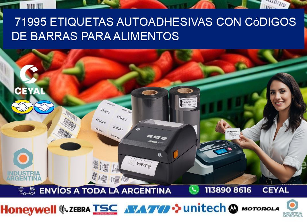 71995 Etiquetas autoadhesivas con códigos de barras para alimentos