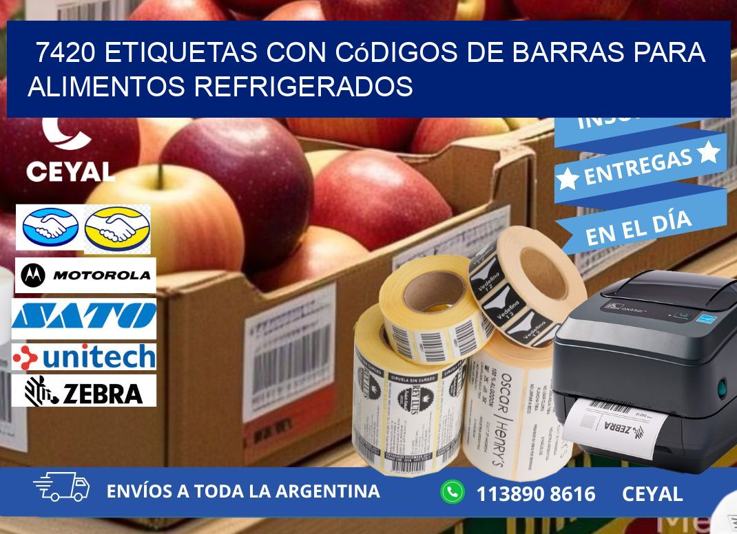7420 Etiquetas con códigos de barras para alimentos refrigerados