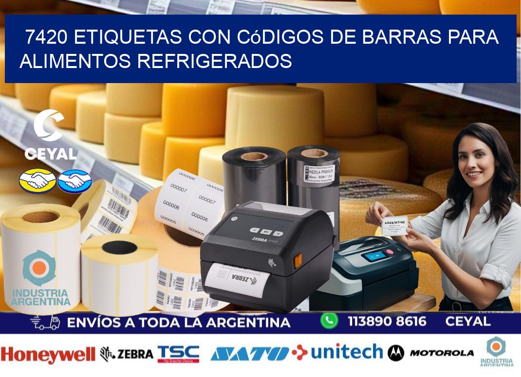 7420 Etiquetas con códigos de barras para alimentos refrigerados