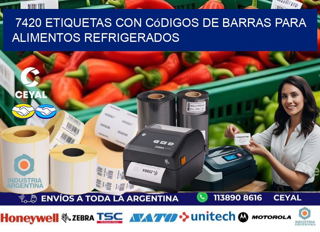 7420 Etiquetas con códigos de barras para alimentos refrigerados