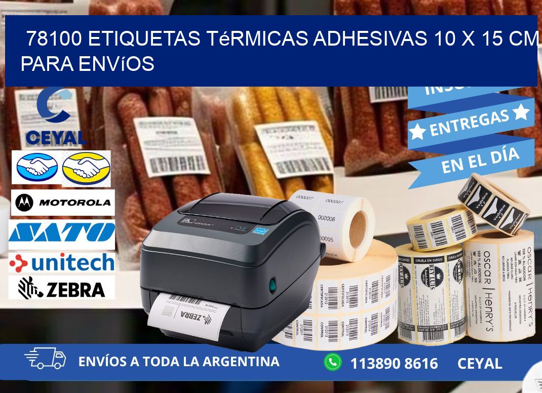 78100 Etiquetas Térmicas Adhesivas 10 x 15 cm para Envíos