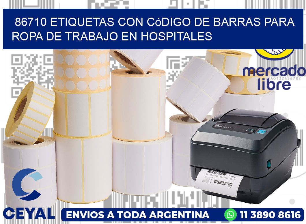 86710 Etiquetas con código de barras para ropa de trabajo en hospitales