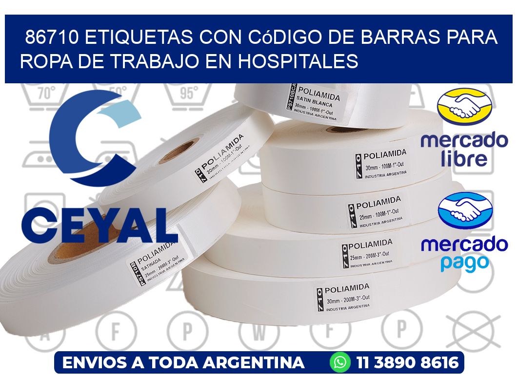 86710 Etiquetas con código de barras para ropa de trabajo en hospitales