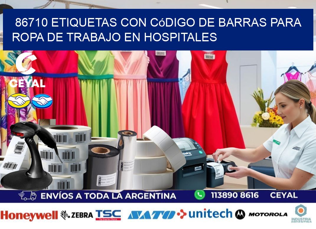 86710 Etiquetas con código de barras para ropa de trabajo en hospitales