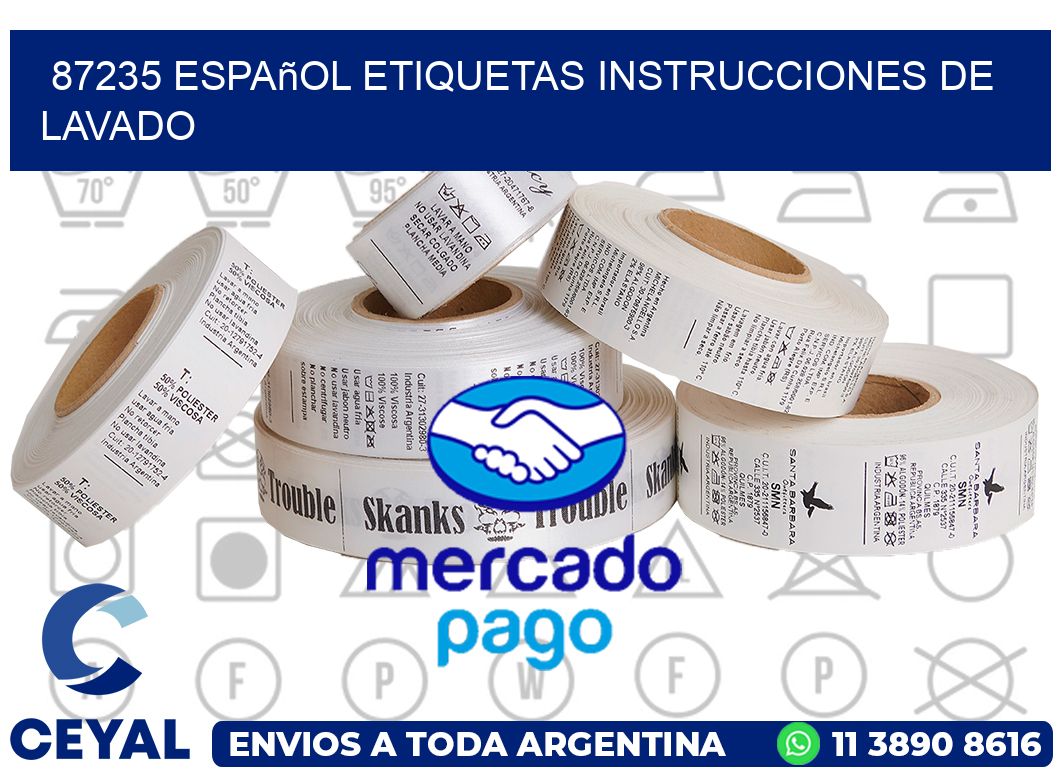 87235 español etiquetas instrucciones de lavado