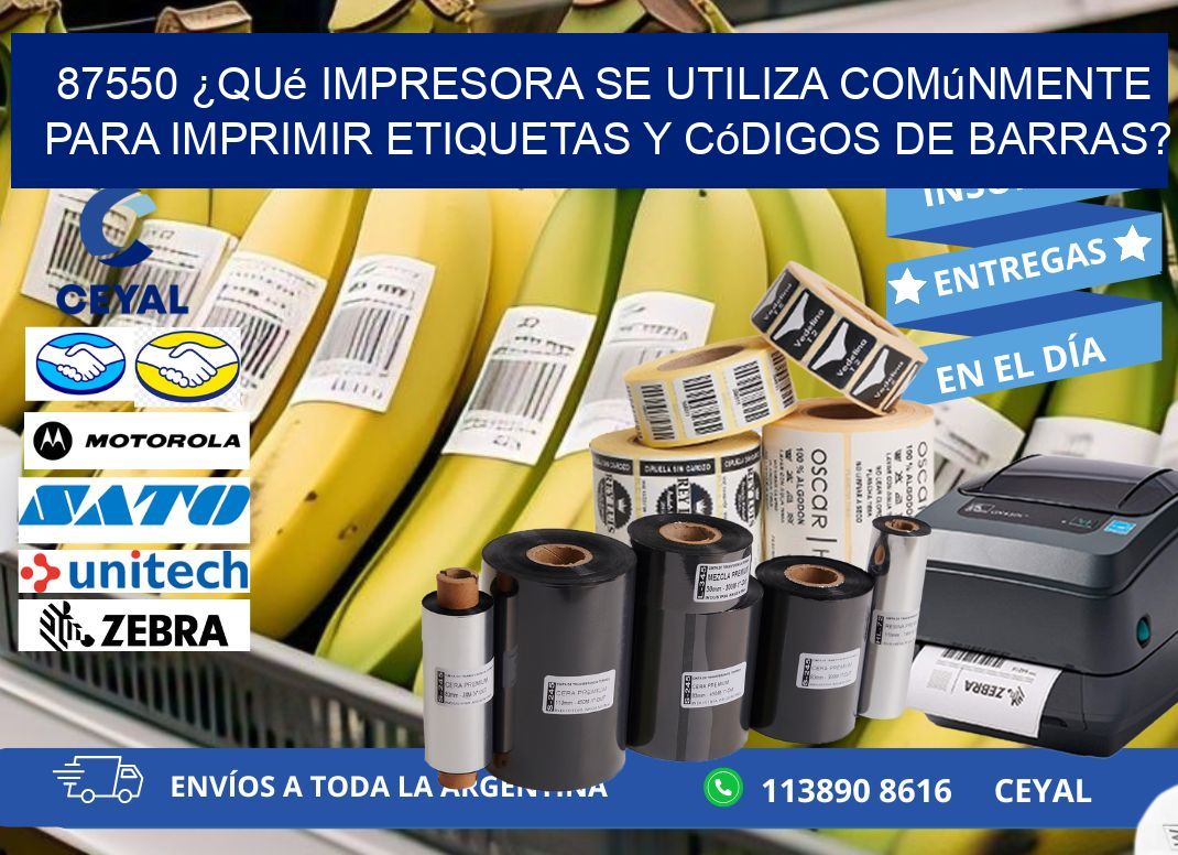 87550 ¿Qué impresora se utiliza comúnmente para imprimir etiquetas y códigos de barras?