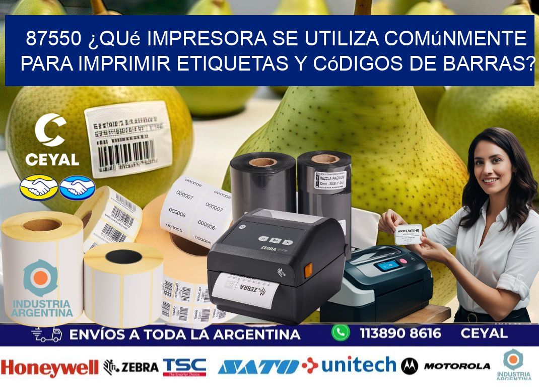 87550 ¿Qué impresora se utiliza comúnmente para imprimir etiquetas y códigos de barras?
