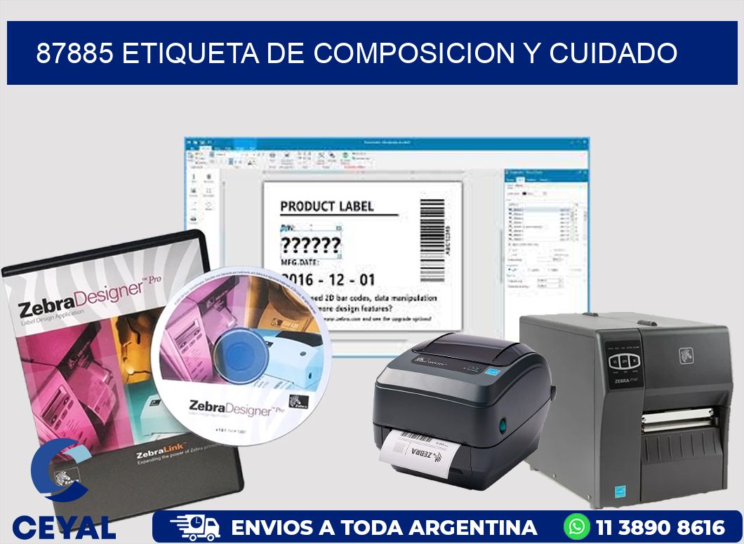 87885 etiqueta de composicion y cuidado