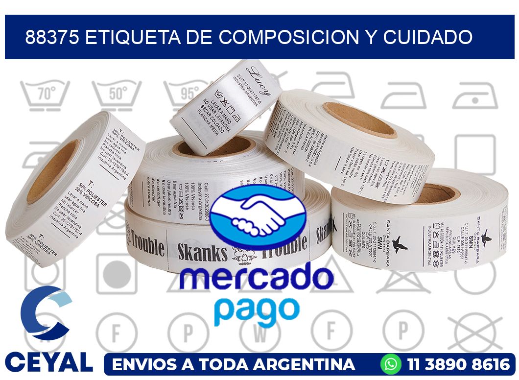 88375 etiqueta de composicion y cuidado
