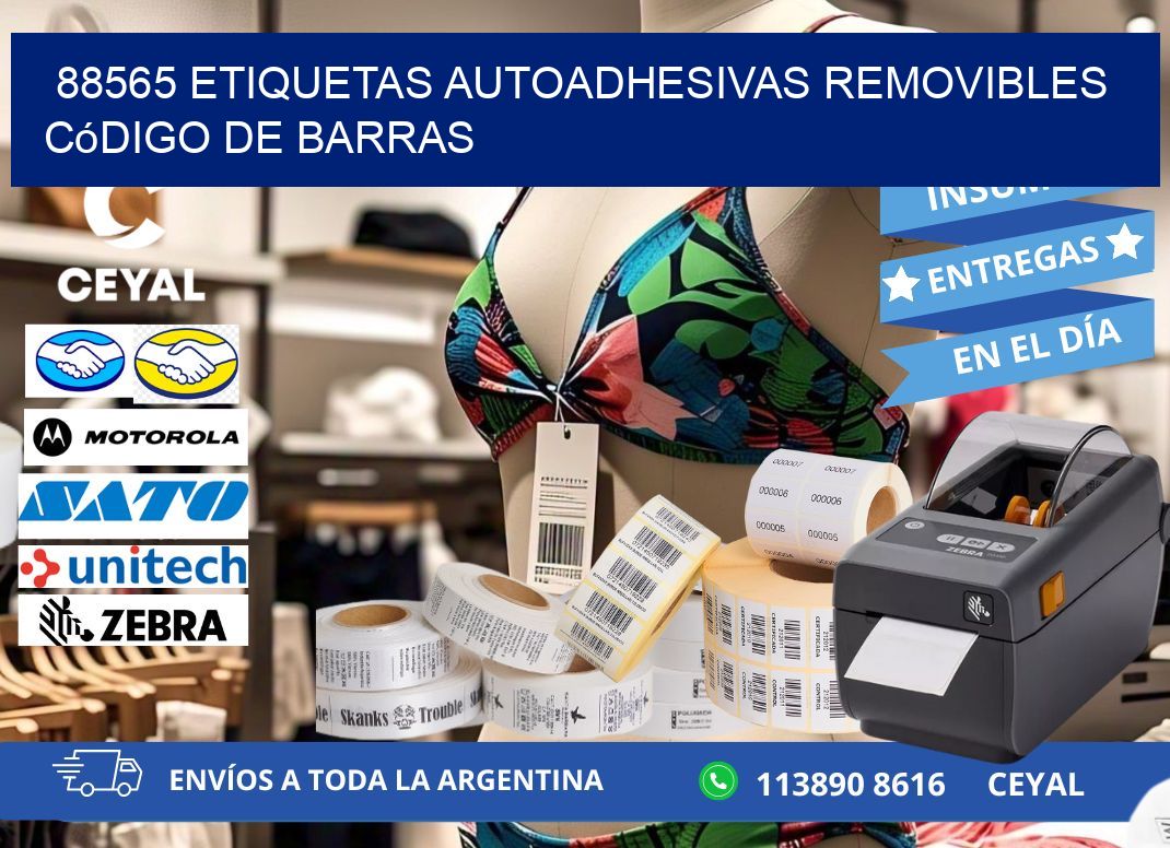 88565 etiquetas autoadhesivas removibles código de barras