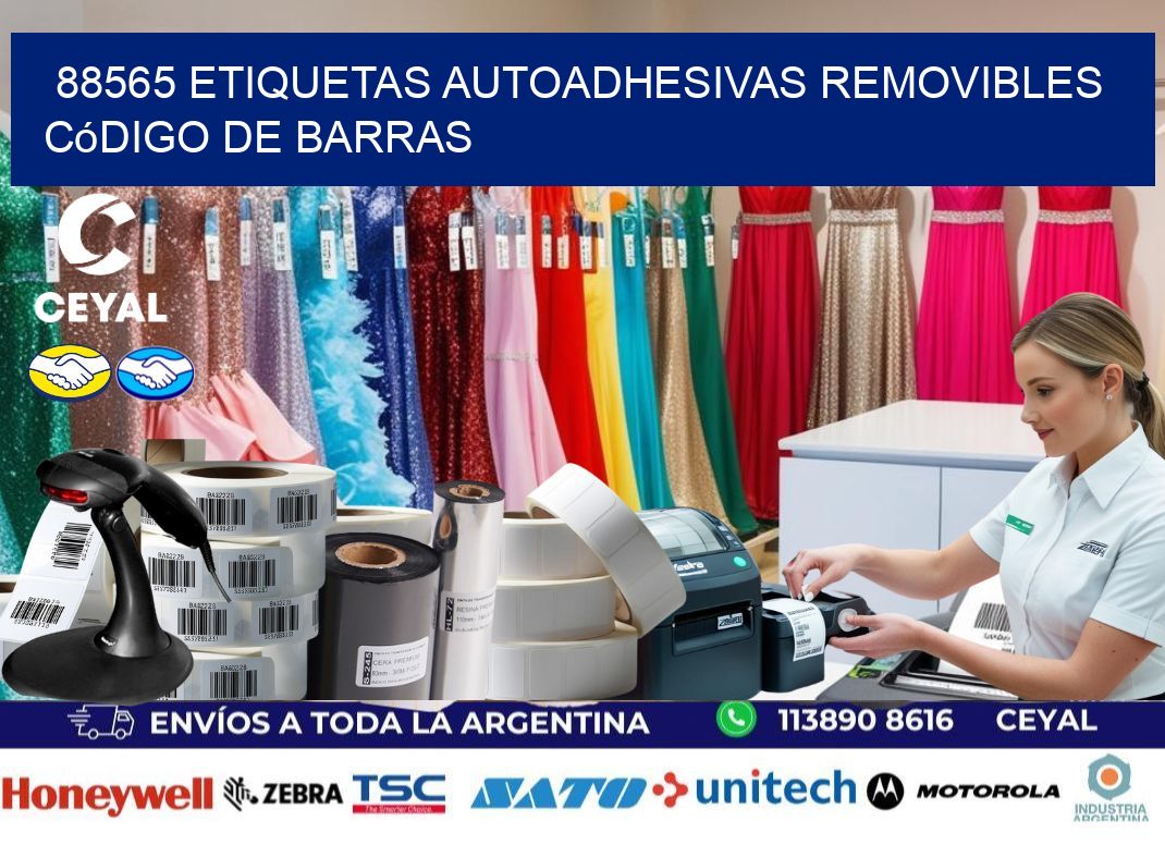 88565 etiquetas autoadhesivas removibles código de barras