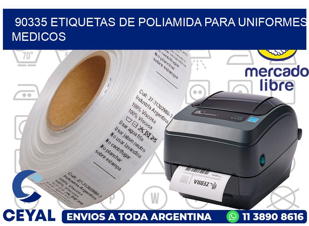 90335 Etiquetas de poliamida para uniformes medicos