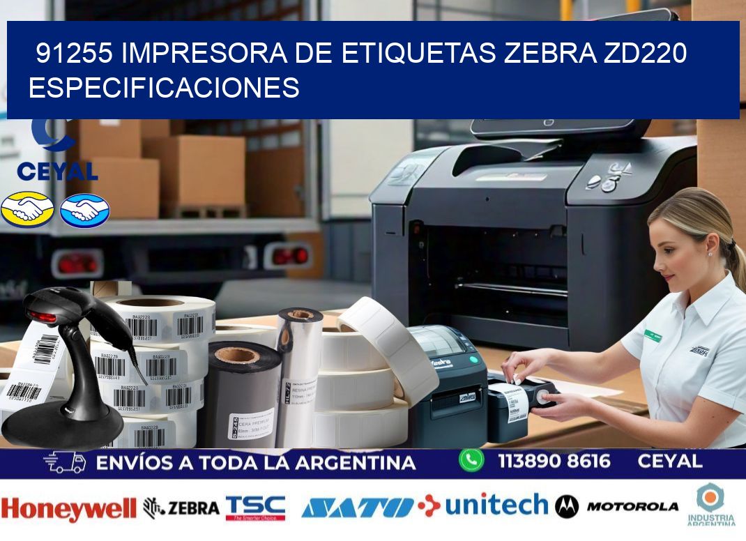 91255 impresora de etiquetas Zebra ZD220 especificaciones