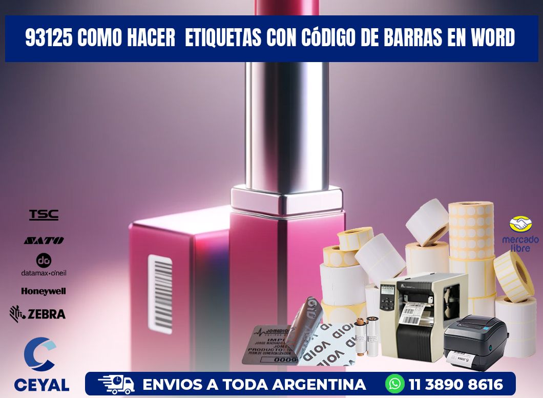 93125 Como hacer  etiquetas con código de barras en Word