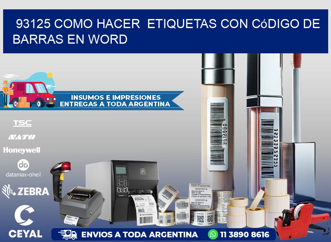 93125 Como hacer  etiquetas con código de barras en Word