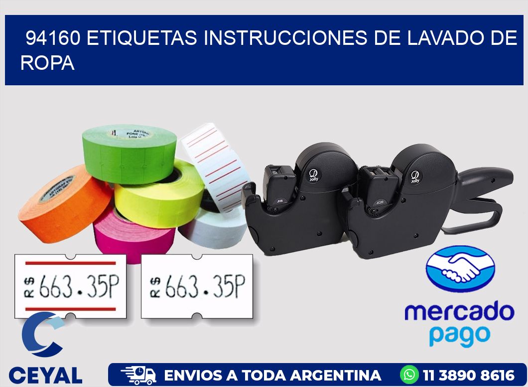 94160 etiquetas instrucciones de lavado de ropa