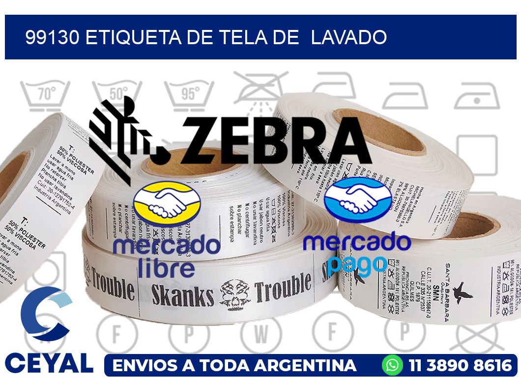 99130 etiqueta de tela de  lavado