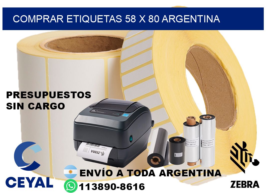Comprar etiquetas 58 x 80 argentina