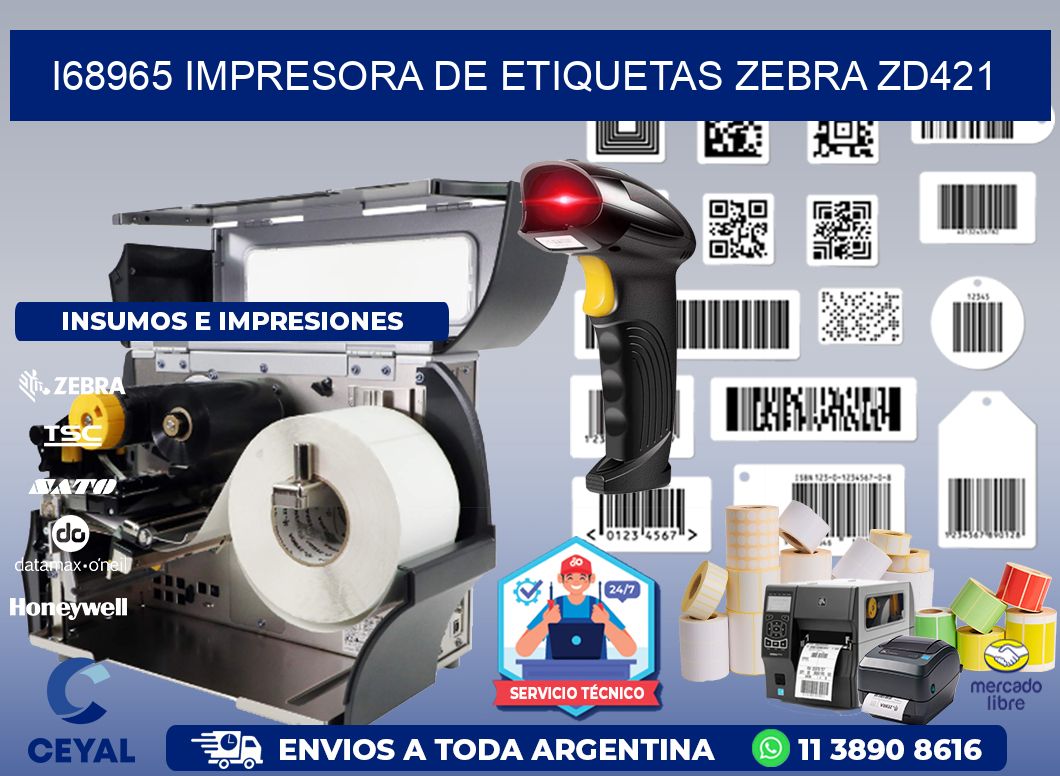 I68965 impresora de etiquetas Zebra ZD421