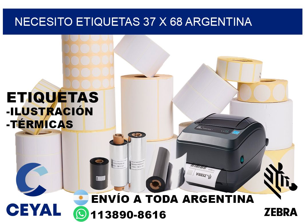 Necesito etiquetas 37 x 68 argentina