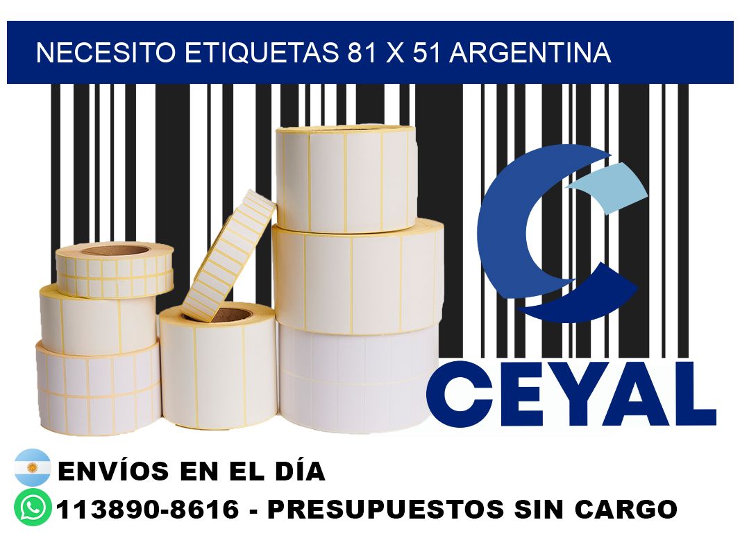 Necesito etiquetas 81 x 51 argentina