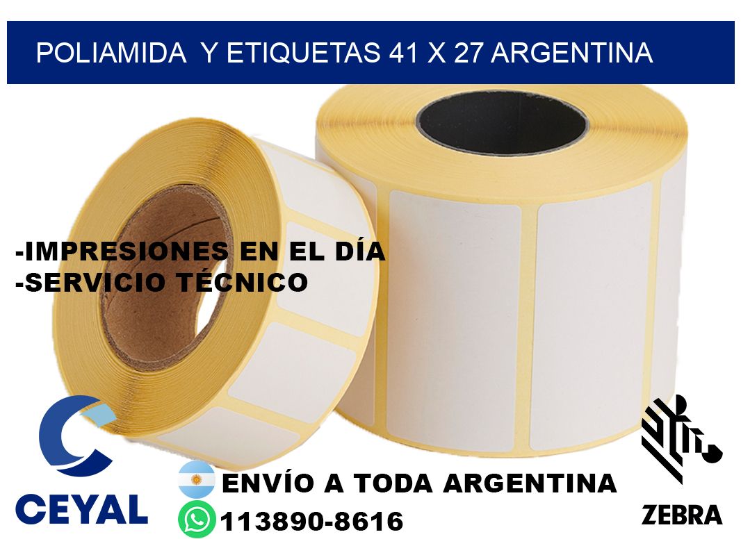 Poliamida y etiquetas 41 x 27 argentina