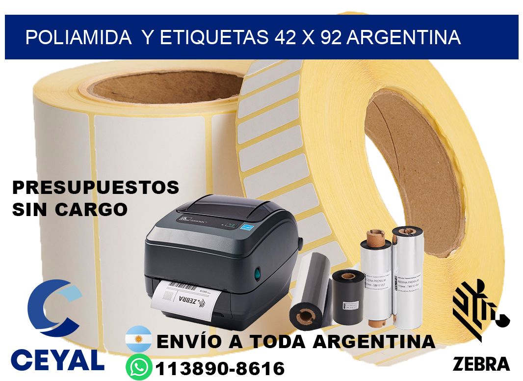 Poliamida y etiquetas 42 x 92 argentina