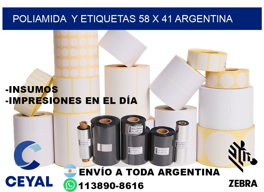 Poliamida y etiquetas 58 x 41 argentina