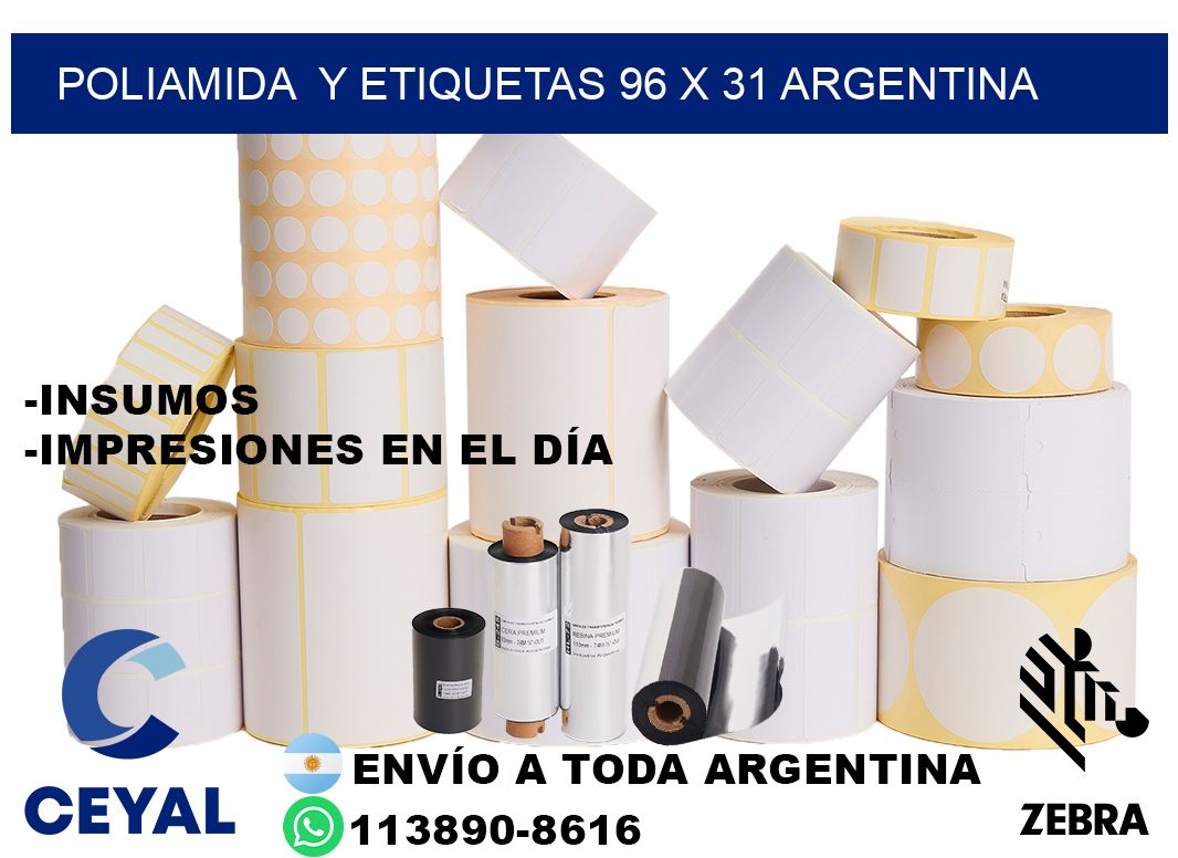 Poliamida y etiquetas 96 x 31 argentina