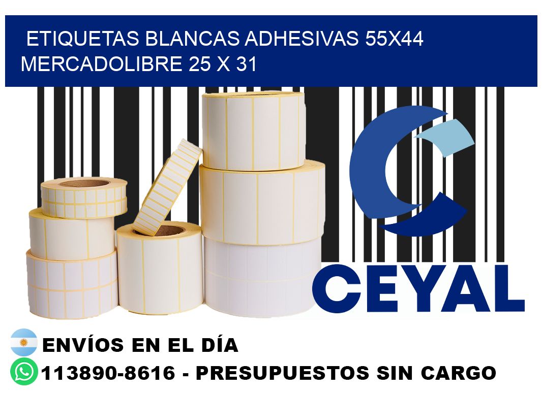 etiquetas blancas adhesivas 55x44 mercadolibre 25 x 31