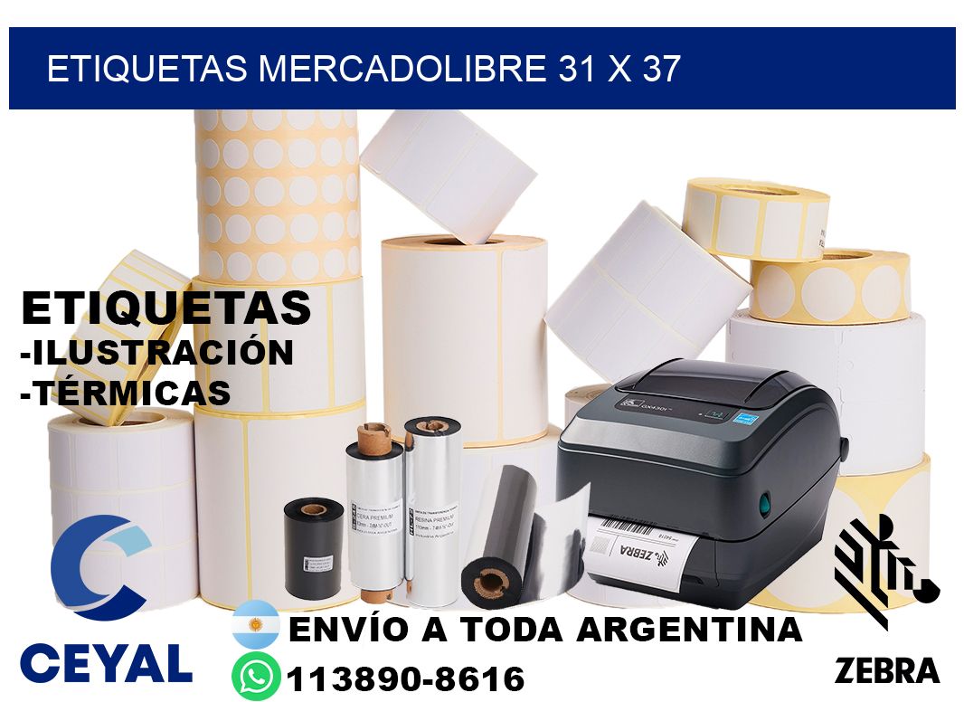 etiquetas mercadolibre 31 x 37