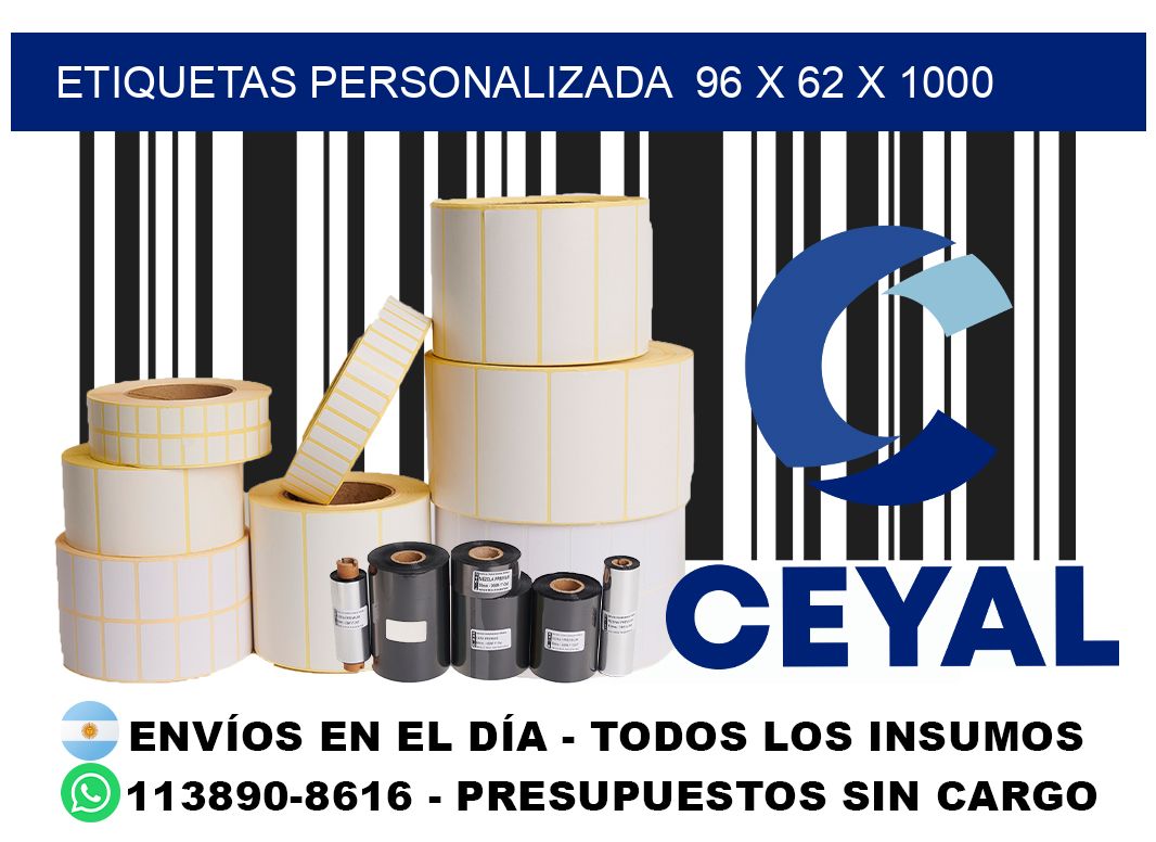etiquetas personalizada  96 x 62 x 1000