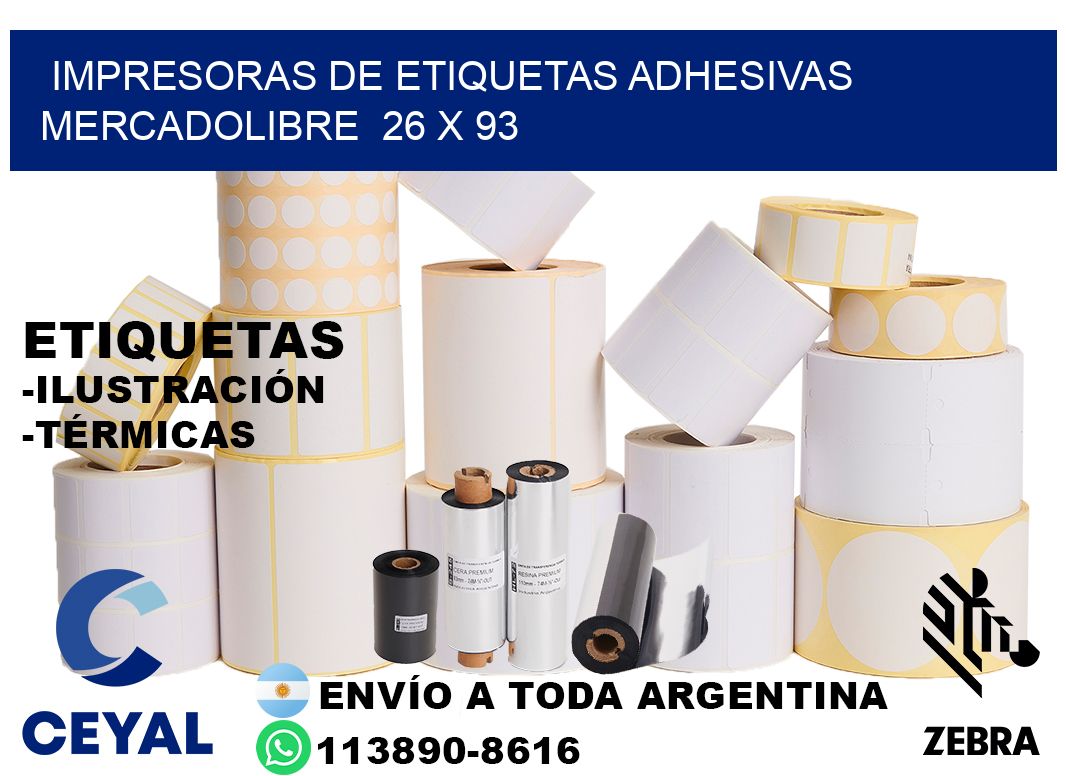 impresoras de etiquetas adhesivas mercadolibre  26 x 93