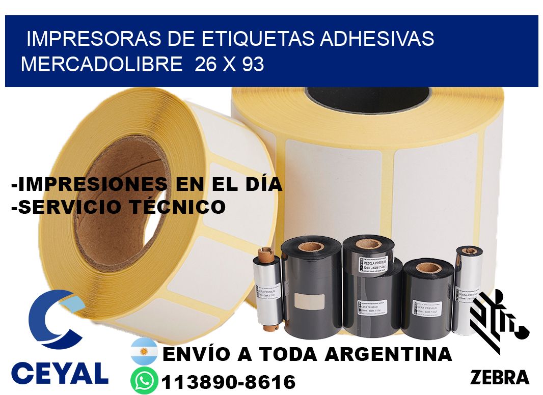 impresoras de etiquetas adhesivas mercadolibre  26 x 93