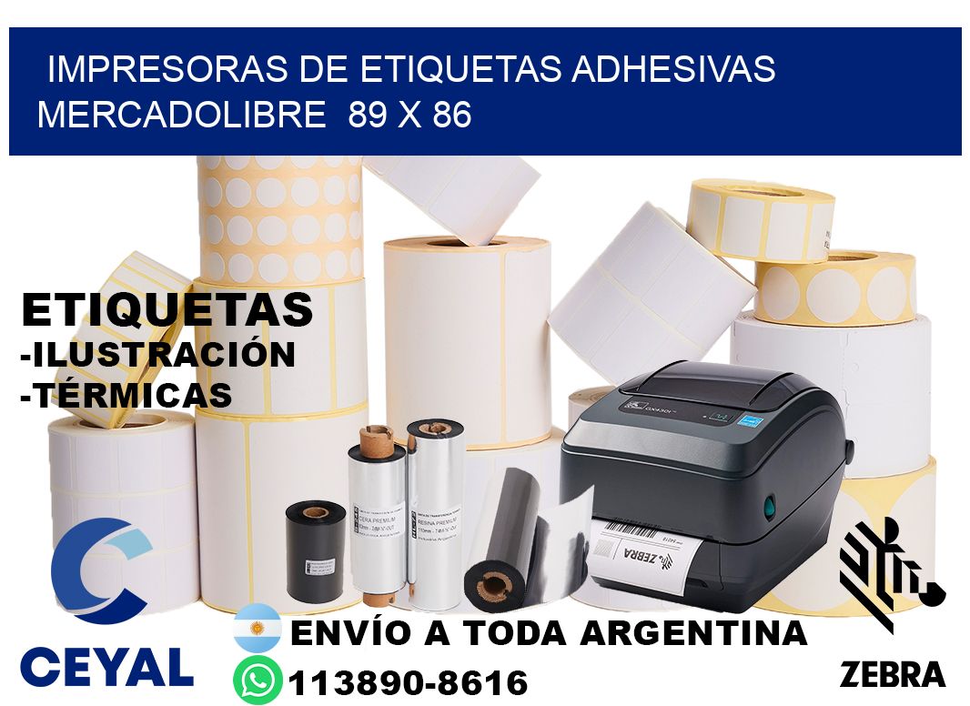 impresoras de etiquetas adhesivas mercadolibre  89 x 86