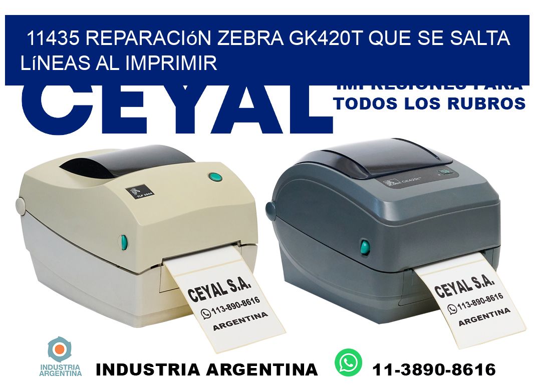 11435 reparación zebra gk420t que se salta líneas al imprimir