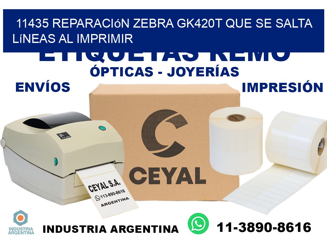 11435 reparación zebra gk420t que se salta líneas al imprimir