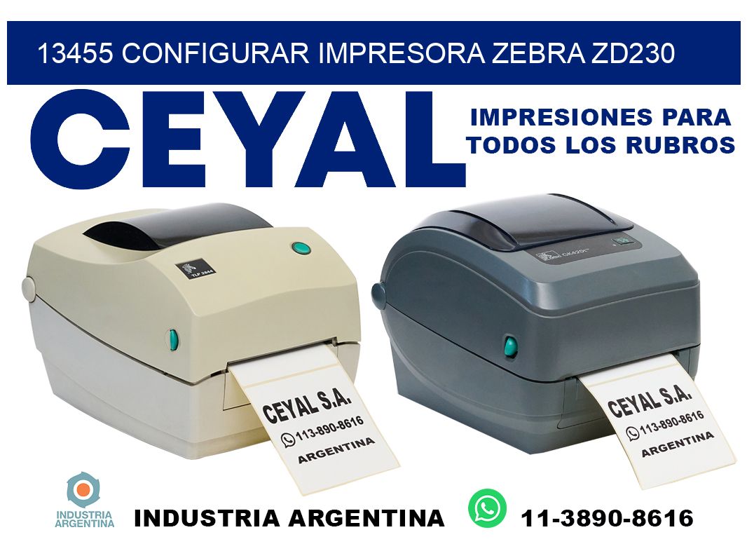 13455 configurar impresora zebra zd230