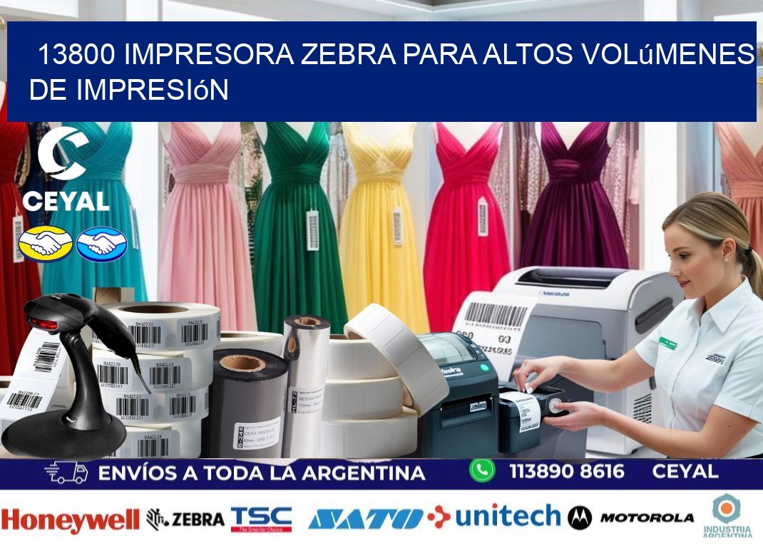 13800 impresora zebra para altos volúmenes de impresión