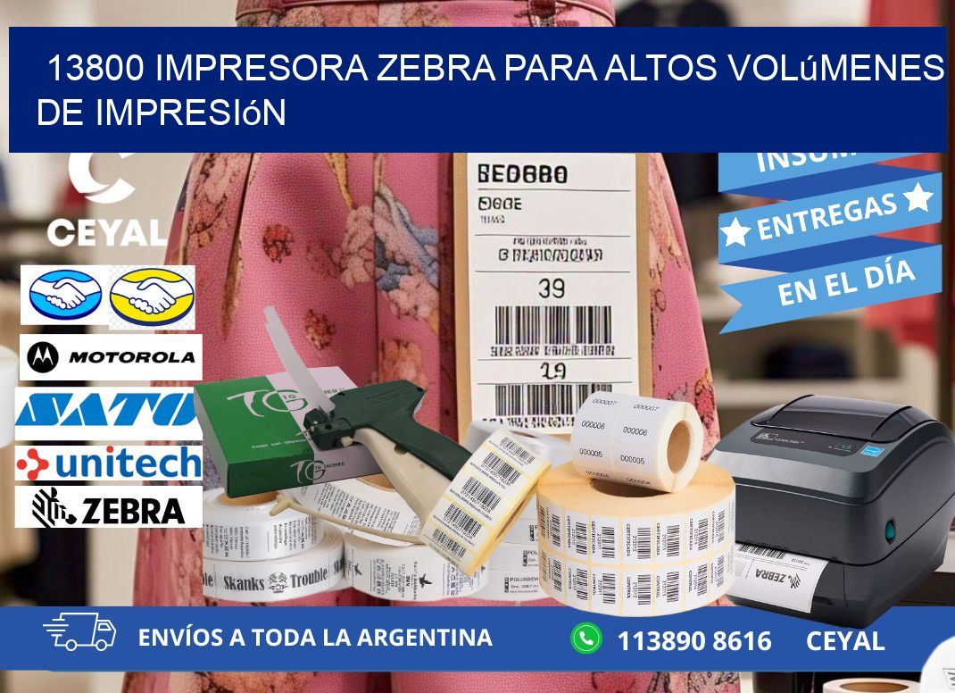 13800 impresora zebra para altos volúmenes de impresión