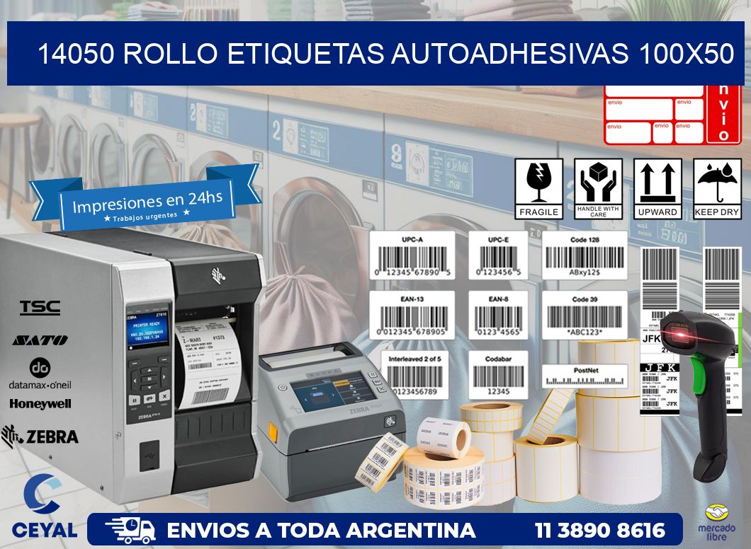 14050 Rollo Etiquetas autoadhesivas 100x50