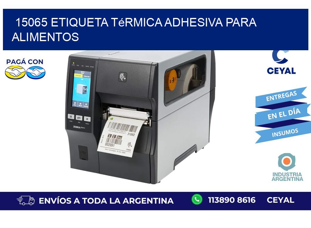 15065 Etiqueta térmica adhesiva para Alimentos