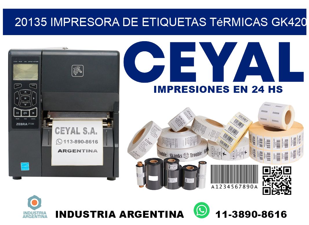 20135 Impresora de etiquetas térmicas GK420