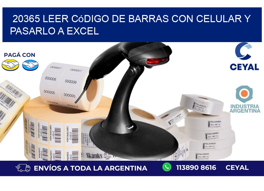 20365 Leer código de barras con celular y pasarlo a Excel