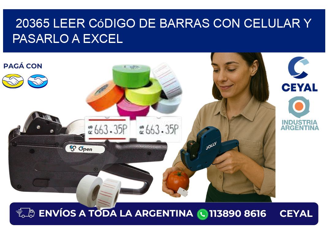 20365 Leer código de barras con celular y pasarlo a Excel