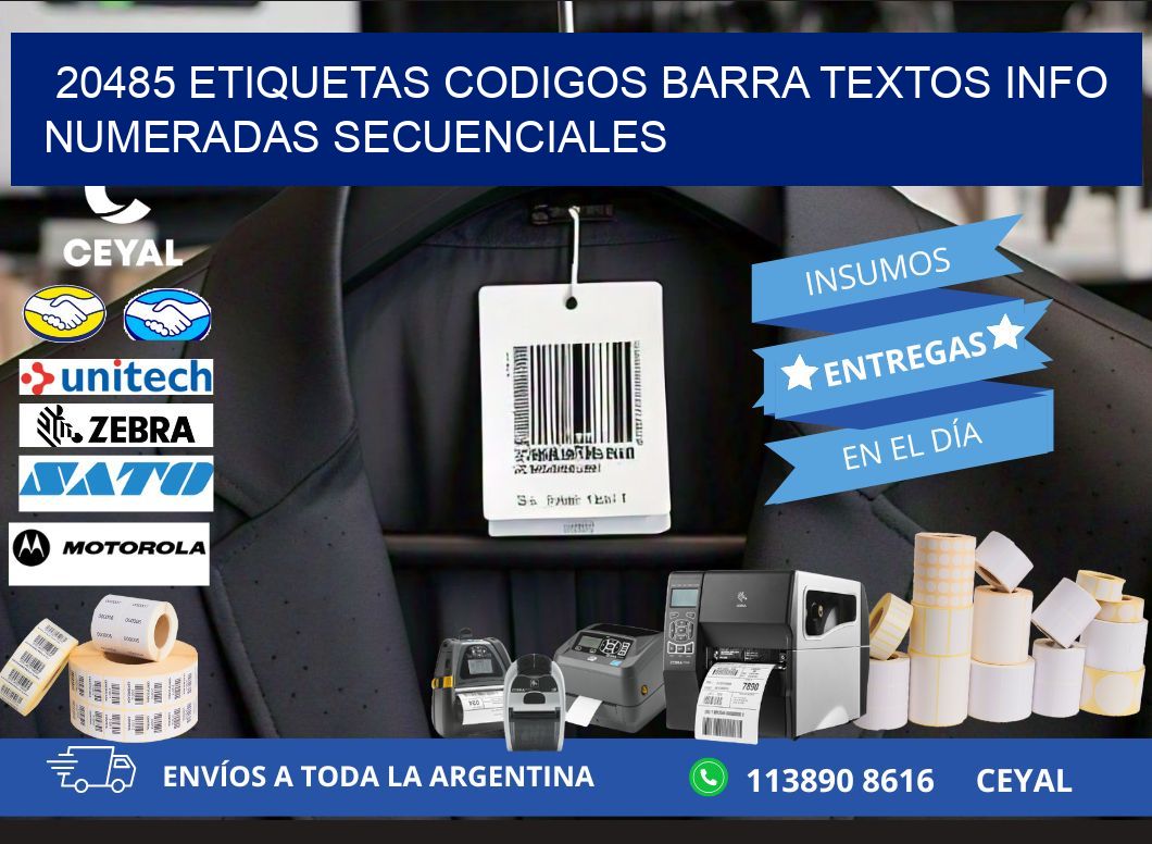 20485 Etiquetas Codigos Barra Textos Info Numeradas Secuenciales