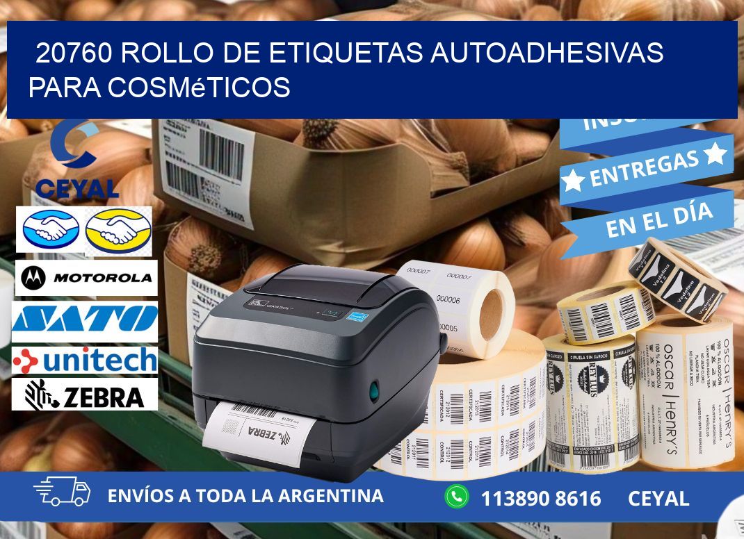 20760 rollo de etiquetas autoadhesivas para cosméticos