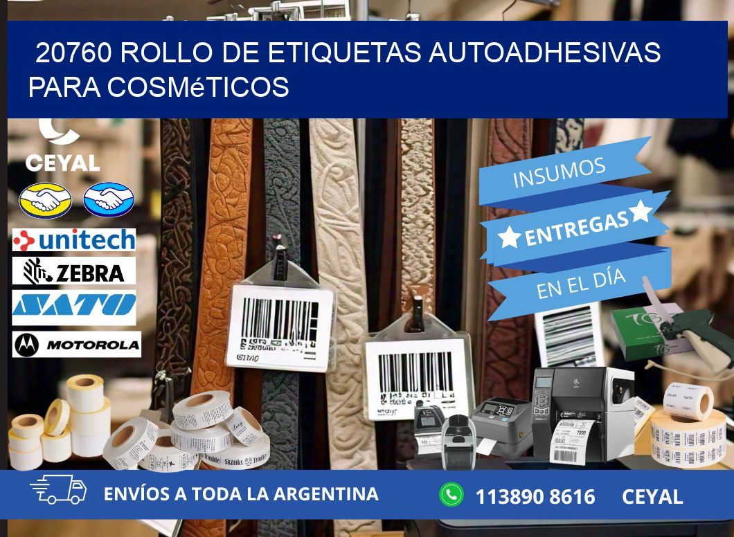 20760 rollo de etiquetas autoadhesivas para cosméticos