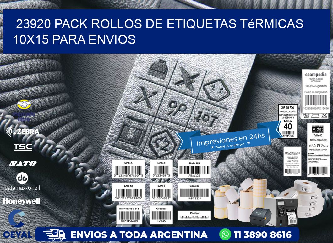 23920 pack rollos de etiquetas térmicas 10x15 para Envios