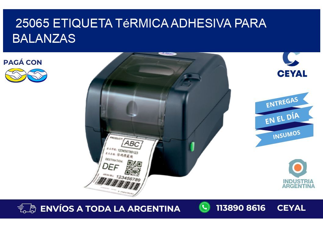 25065 Etiqueta térmica adhesiva para balanzas